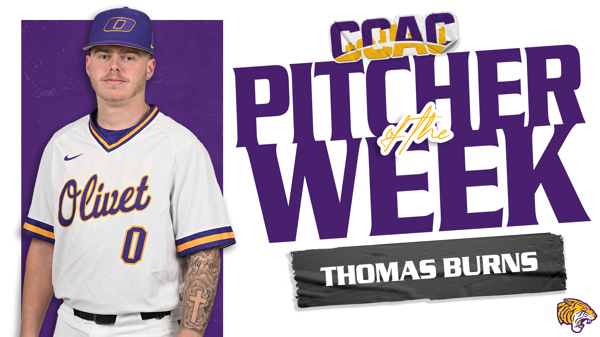 BURNS' GEM EARNS HIM CCAC PITCHER OF THE WEEK ACCOLADE