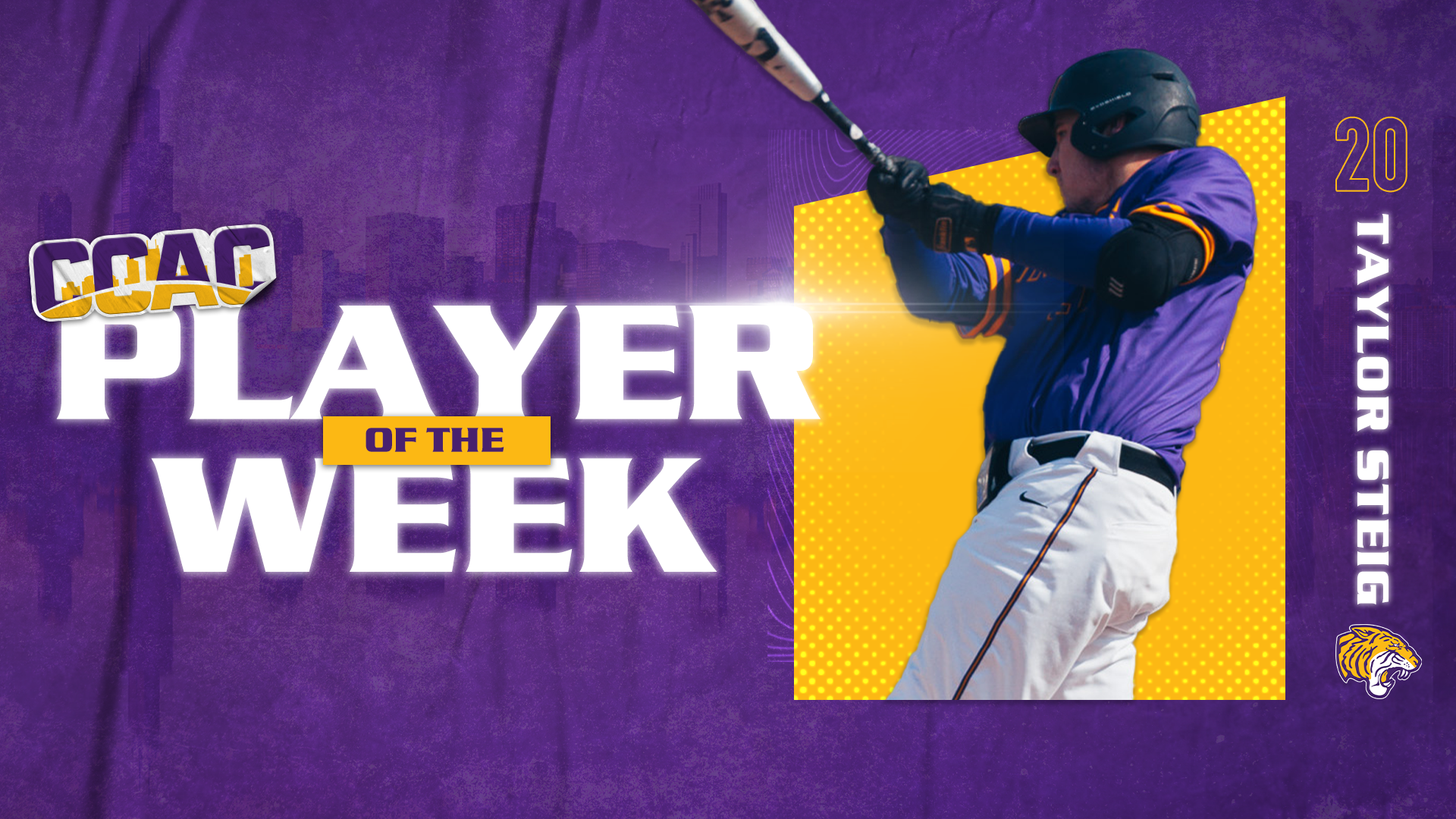 STEIG NOTCHES CCAC BASEBALL PLAYER OF THE WEEK RECOGNITION