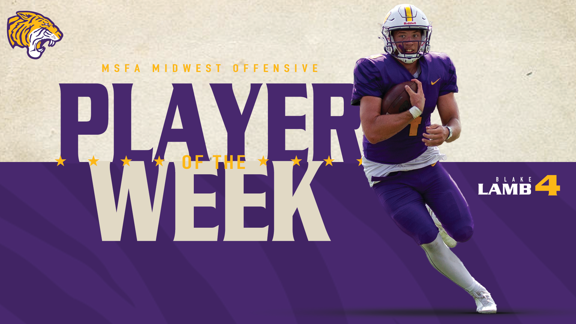 LAMB NAMED MSFA MIDWEST LEAGUE OFFENSIVE PLAYER OF THE WEEK