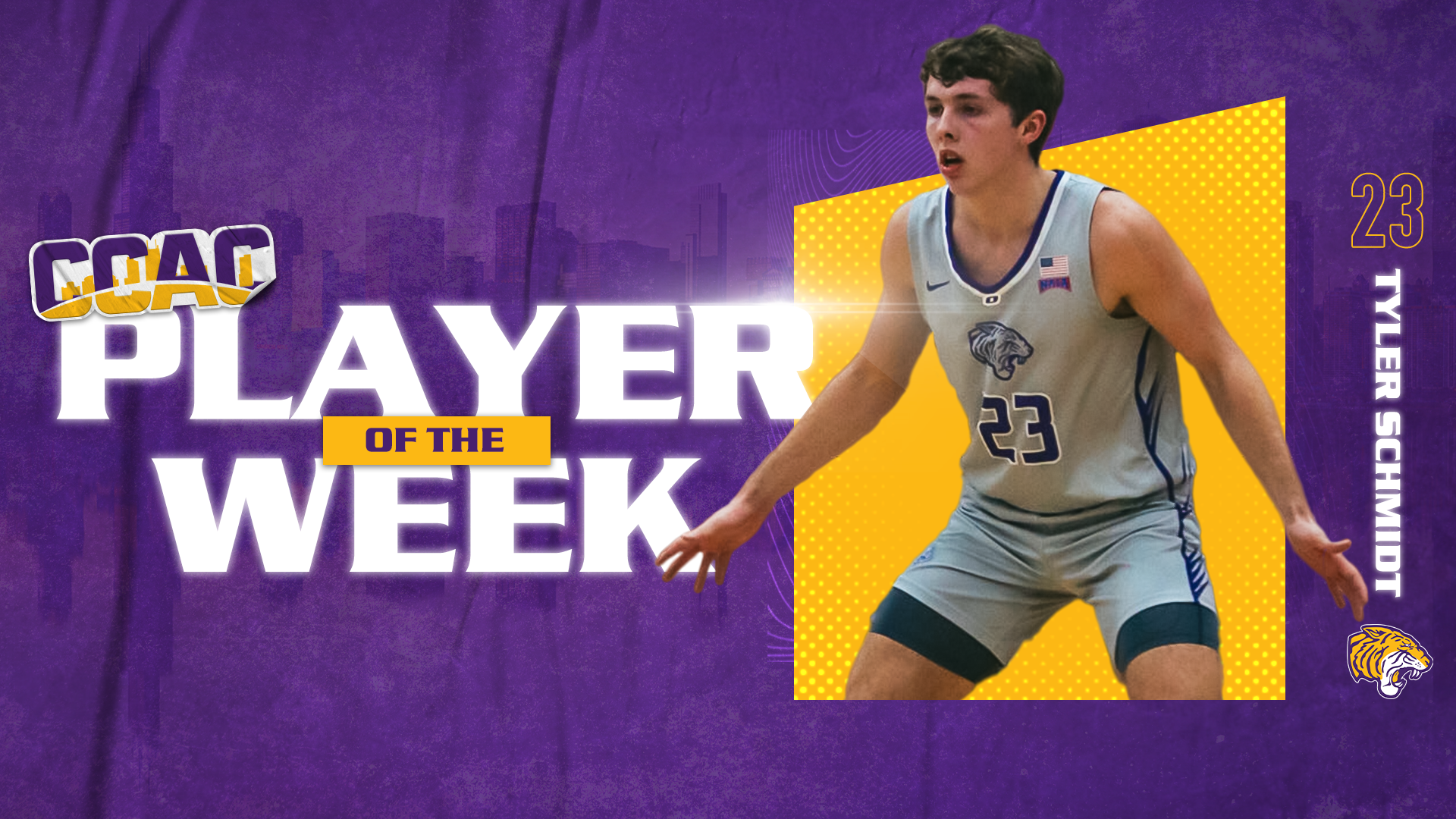 SCHMIDT REPEATS AS CCAC PLAYER OF THE WEEK