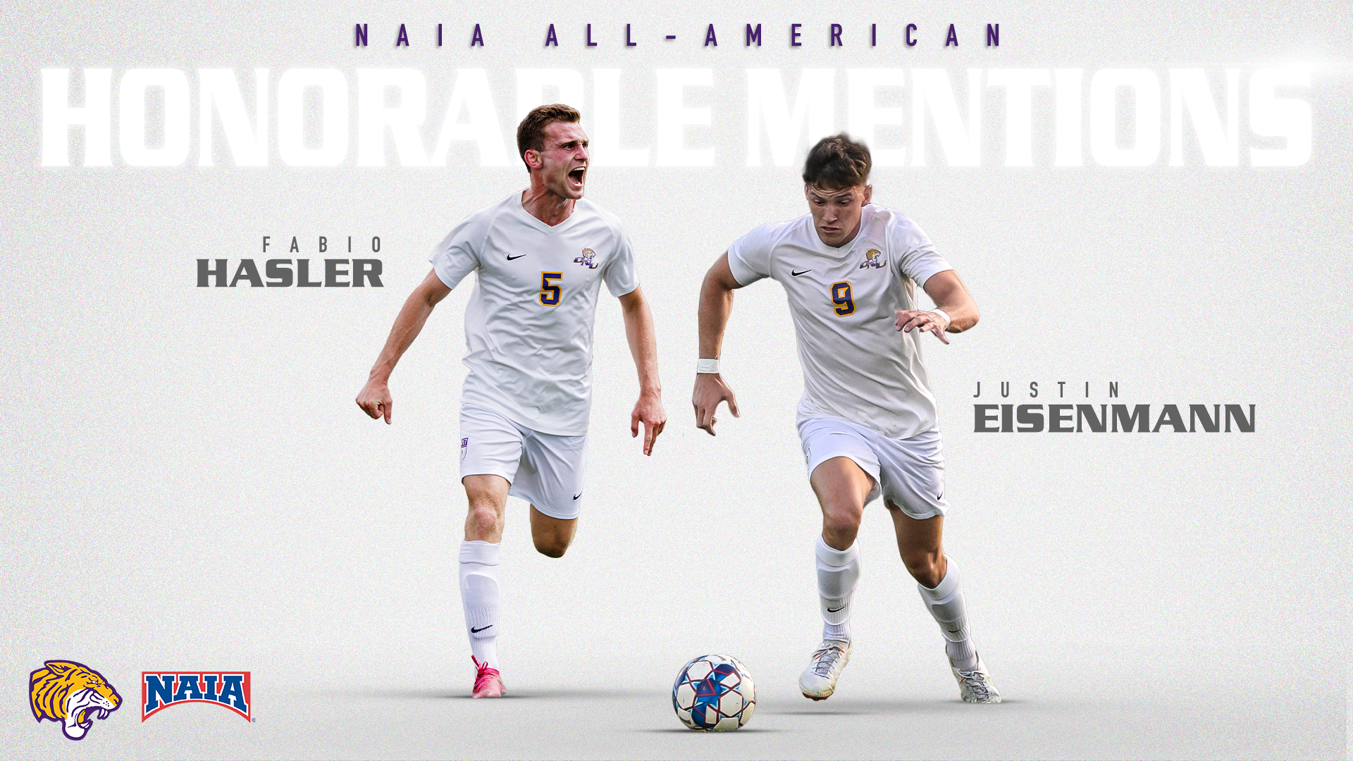 EISENMANN AND HASLER SELECTED AS NAIA ALL-AMERICA HONORABLE MENTIONS