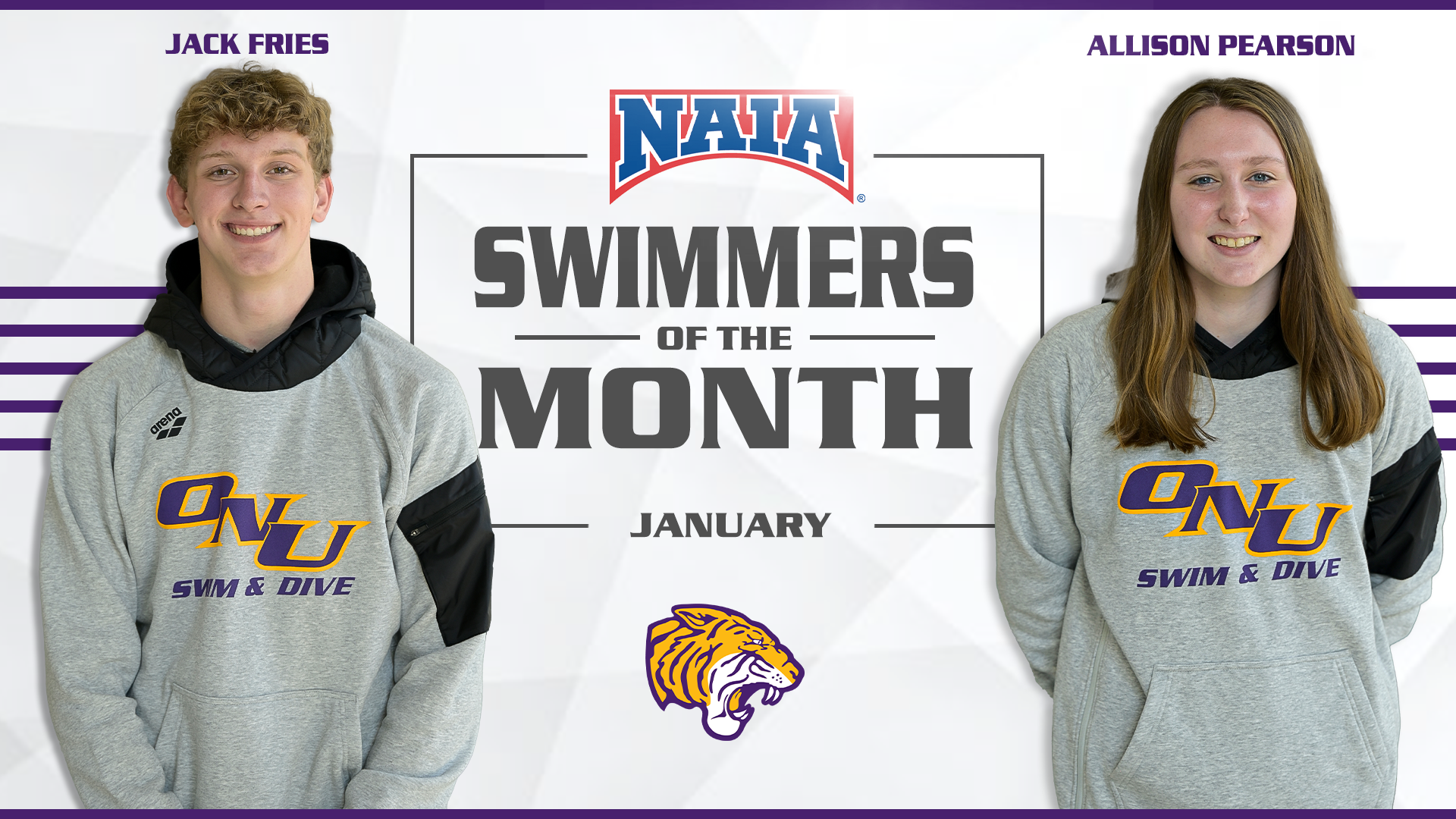 TIGERS CAPTURE BOTH NAIA NATIONAL SWIMMER OF THE MONTH AWARDS