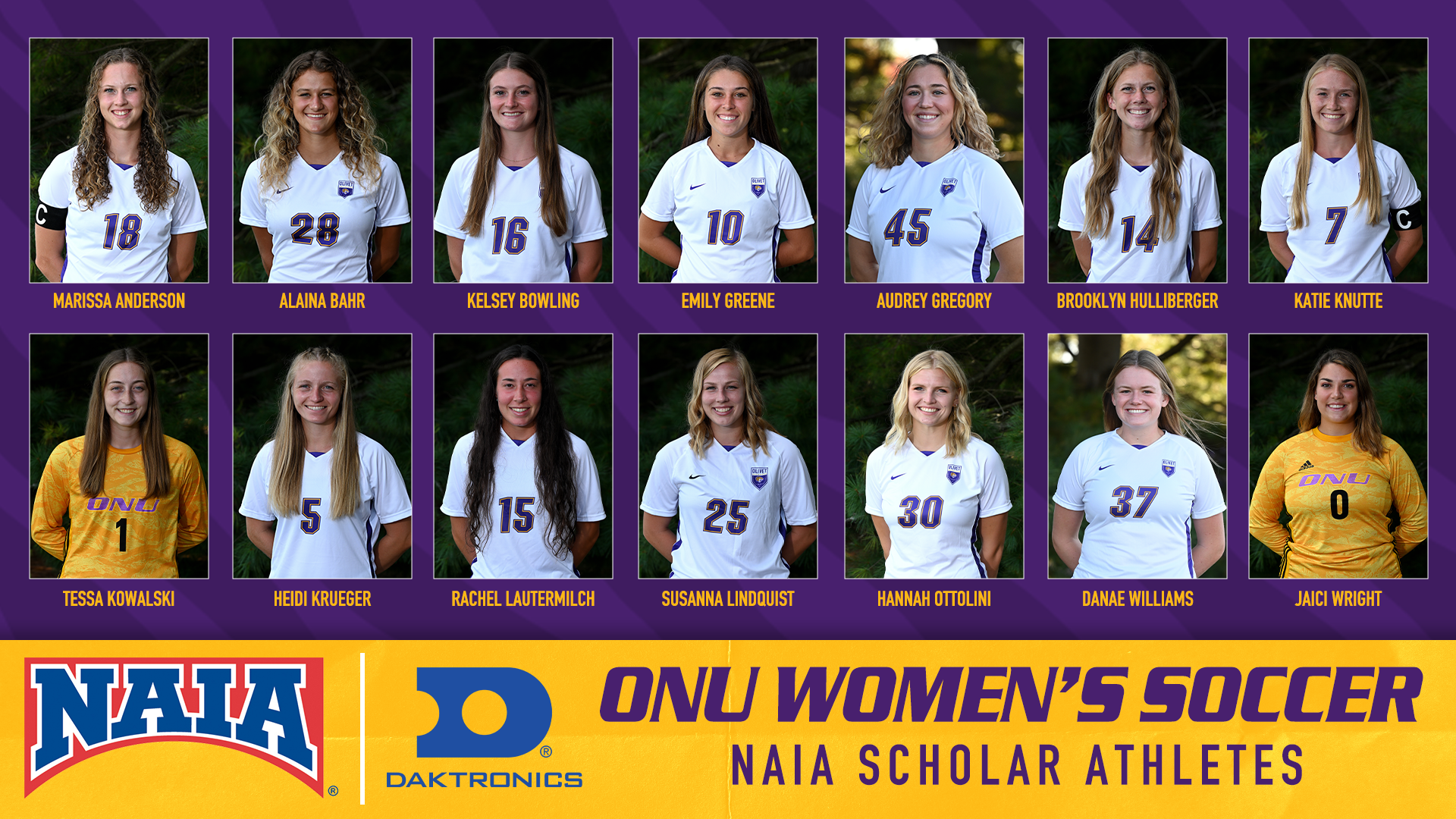 ONU WOMEN'S SOCCER LANDS 14 NAMES ON NAIA SCHOLAR-ATHLETE HONOR ROLL