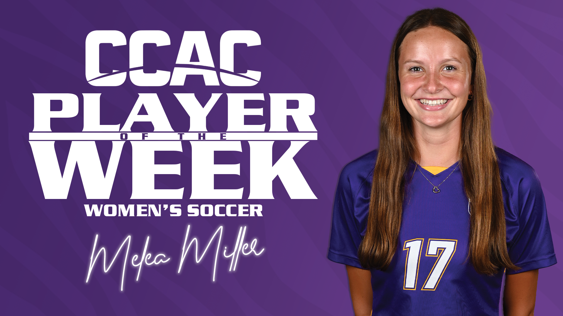 MILLER REPEATS AS CCAC OFFENSIVE PLAYER OF THE WEEK