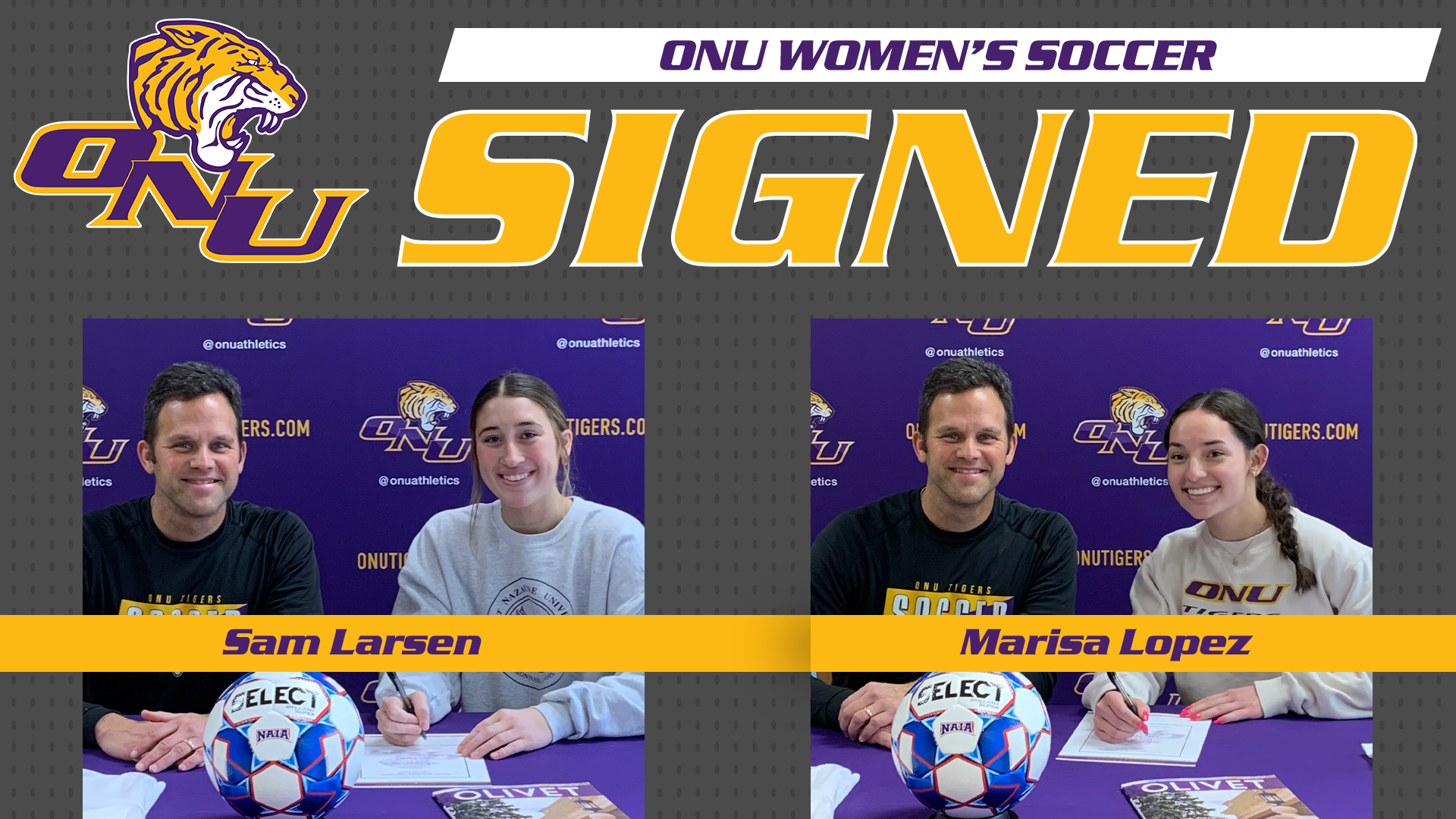 BAHR INKS LARSEN, LOPEZ TO INCOMING FRESHMEN CLASS