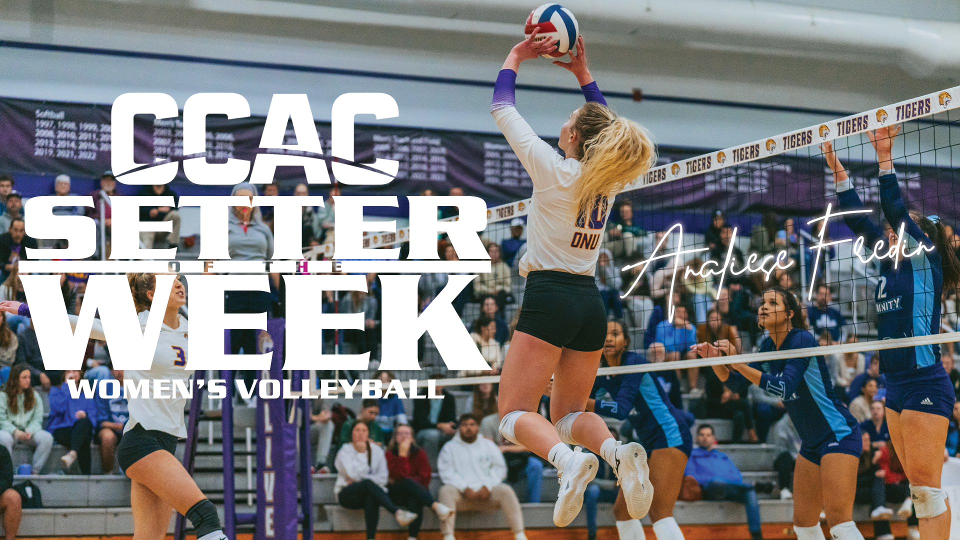 FREDIN CLAIMS FINAL CCAC SETTER OF THE WEEK AWARD