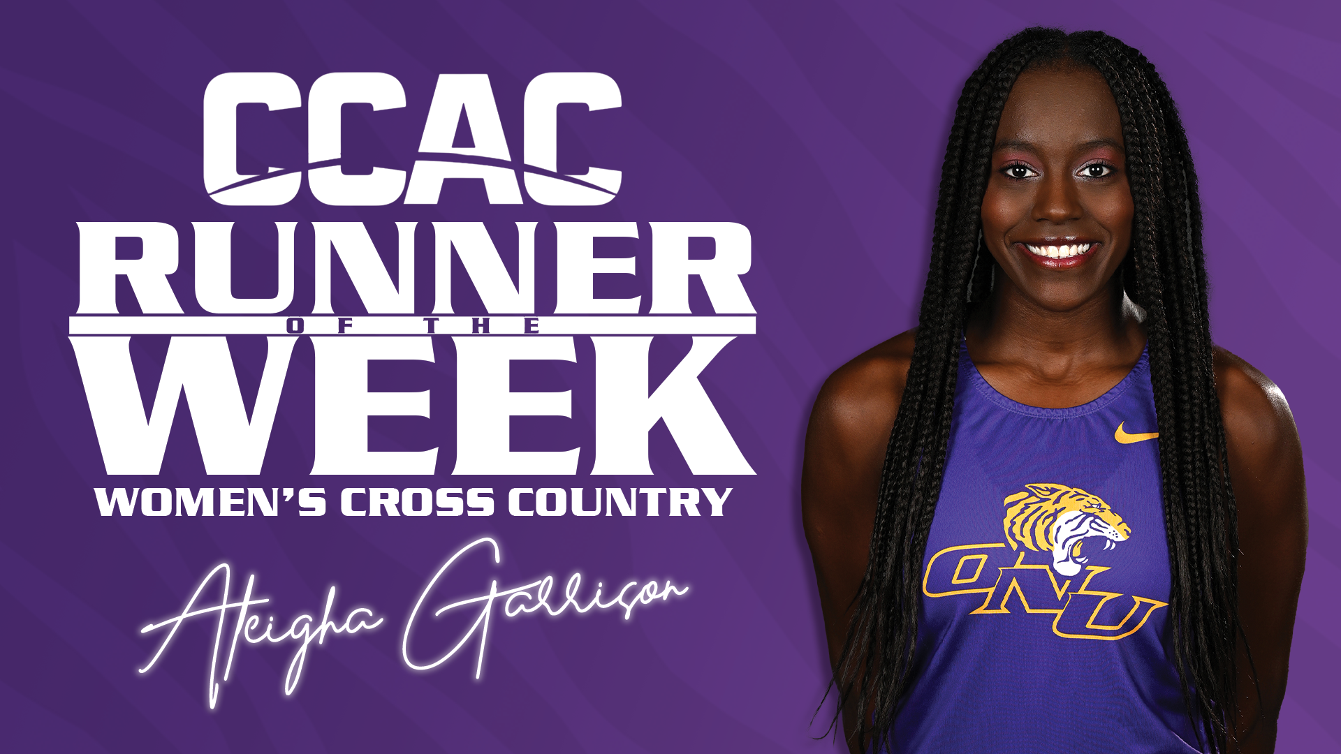 GARRISON MAKES COLLEGIATE DEBUT A CCAC AWARD WINNER